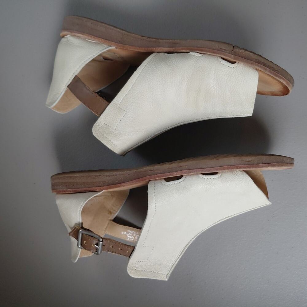 MIZ MOOZ Gladiator Sandals Shoes Sz 38 WIDE Cream Leather Open Toe FOUND Buckle - Picture 6 of 11